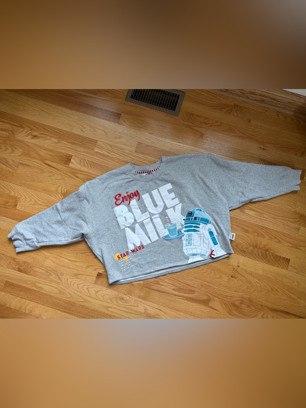 Blue milk Star Wars cropped sweatshirt